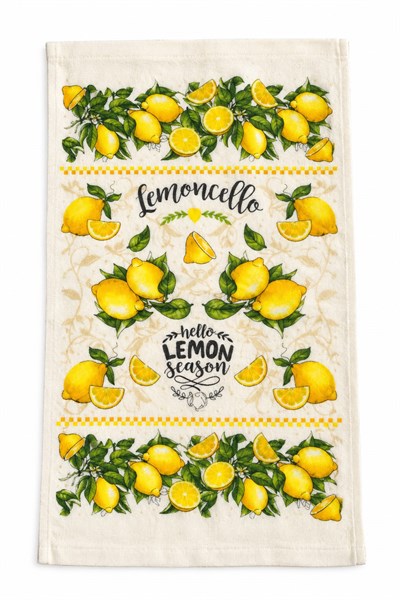 Limon Desenli 49X20cm Ölçülü Mutfak El Havlusu Sarı