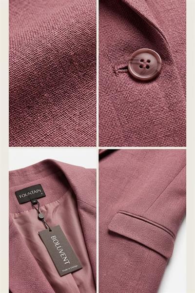 Kadın Oversize Çift Düğmeli Blazer Ceket Pembe