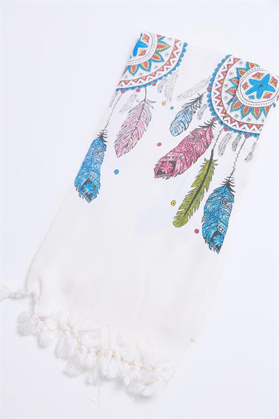 Bamboo Plaj Havlusu Beyaz