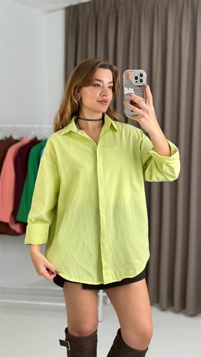 Oversize Basic Gömlek Limee