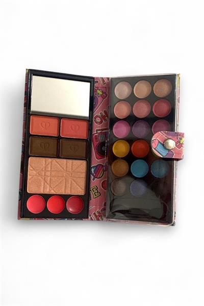 Cüzdan Tipi Aynalı Makyaj Seti Pembe