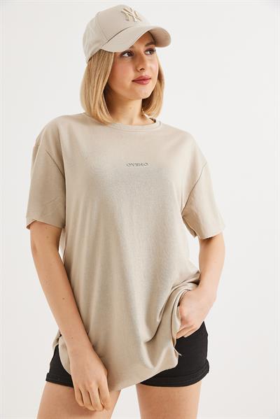 Bisiklet Yaka  Oysho Basic Tshirt Taş