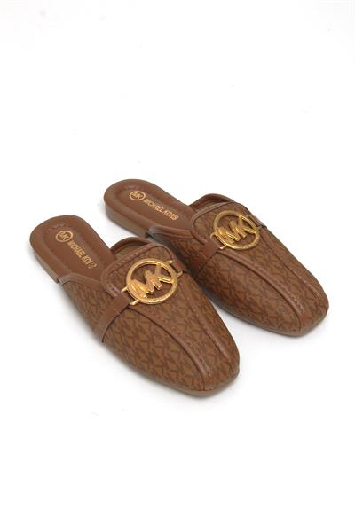 MK Aksesuarlı Şık Kadın Terlik Taba