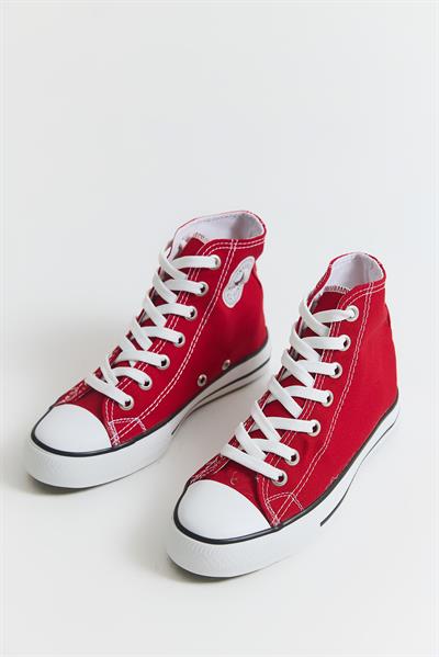 Bağcıklı Bilek Boy Kadın Ayakkabı Kırmızı