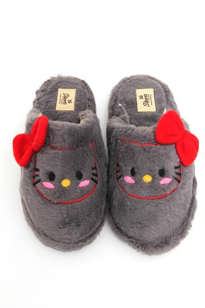 Hello Kitty Figürlü Kadın Ev Terliği Füme