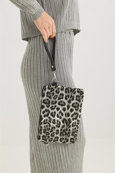 Deri Görünümlü Zincir Askılı El Ve Omuz Çantası Beyaz