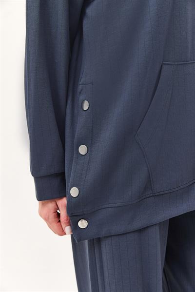 Çıtçıt Detay Kapüşonlu İkili Takım Füme