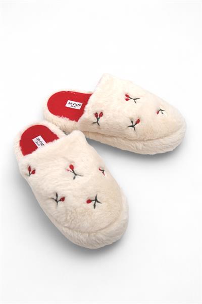 Kadın Sessiz Taban Motifli Ev Terliği