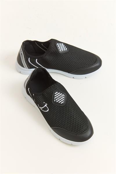 Bağcıksız Model Comfort Spor Ayakkabı Siyah Beyaz