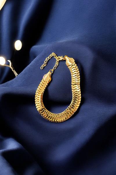 Gold Dişli Geçmeli İtalyan Bileklik Gold
