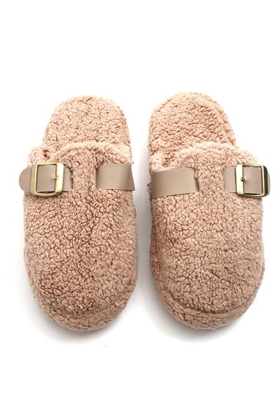 Kadın Kışlık  Tek Tokalı Vizon Ev Terliği