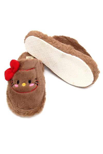 Hello Kitty Figürlü Kadın Ev Terliği Kahverengi