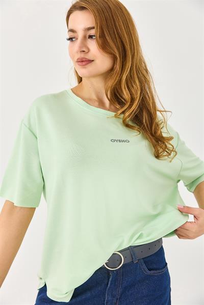 Bisiklet Yaka  Oysho Basic Tshirt Yeşil