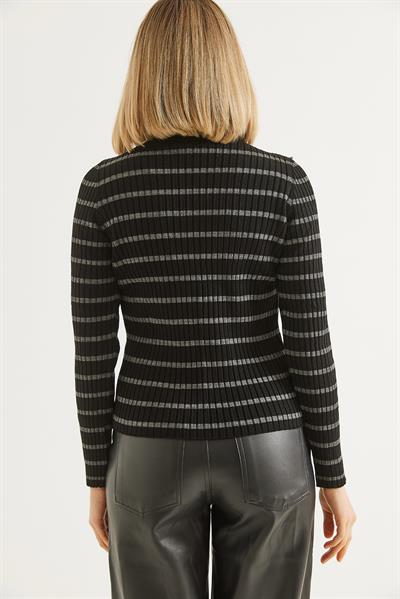Yarım Balıkçı Yaka  Mevsimlik Triko Kazak Siyah