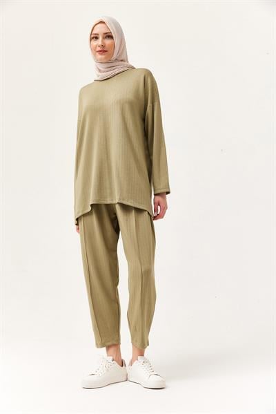 Rahat Kesim Bisiklet Yaka İkili Takım Haki