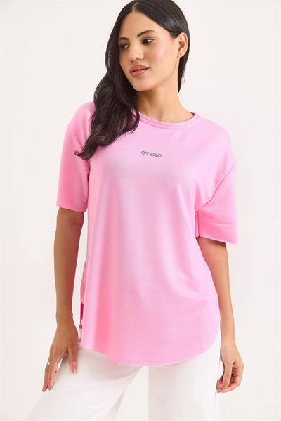 Bisiklet Yaka  Oysho Basic Tshirt Pembe