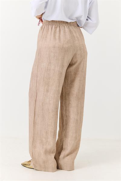 Kadın Rahat Kesim Yüksek Bel Pantolon Vizon