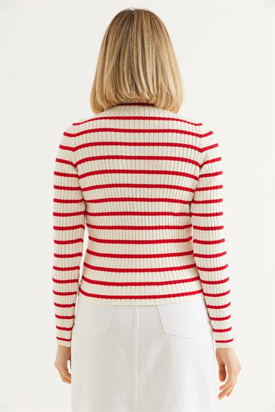 Yarım Balıkçı Yaka  Mevsimlik Triko Kazak Kırmızı