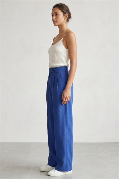 Kadın Yüksek Bel Rahat Kesim Palazzo Pantolon Lacivert