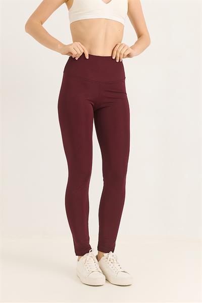 Slim fit yüksek bel toparlayıcı Oysho Tayt Bordo