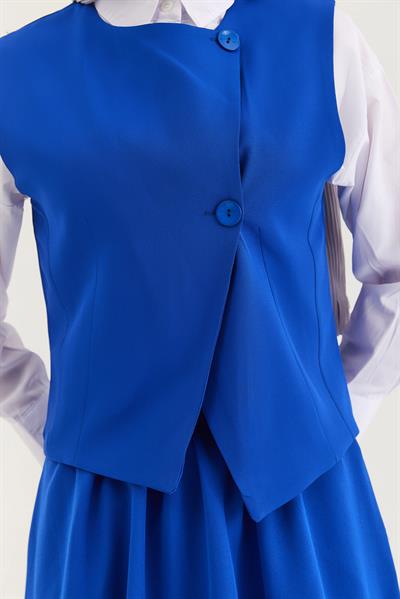 Kemer Detaylı Etekli İkili Takım Lacivert