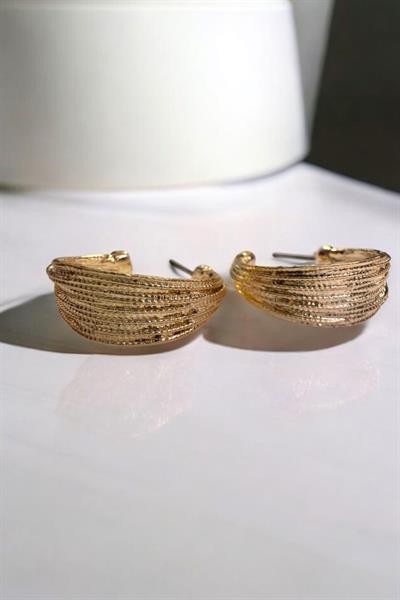 Altın Sarısı Pirinç Halka Küpe Gold