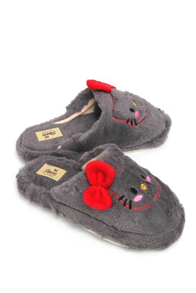 Hello Kitty Figürlü Kadın Ev Terliği Füme