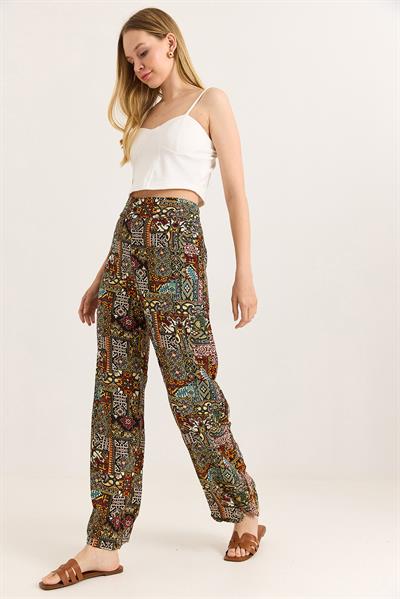 Bol Paça Beli Kalın Kemerli Pantolon Karışık