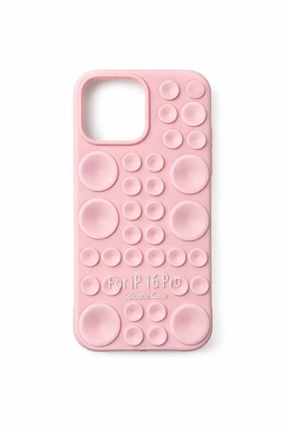 İphone 16 Pro  Uyumlu  Vantuzlu ve Pop-it Özellikli Kılıf Pembe