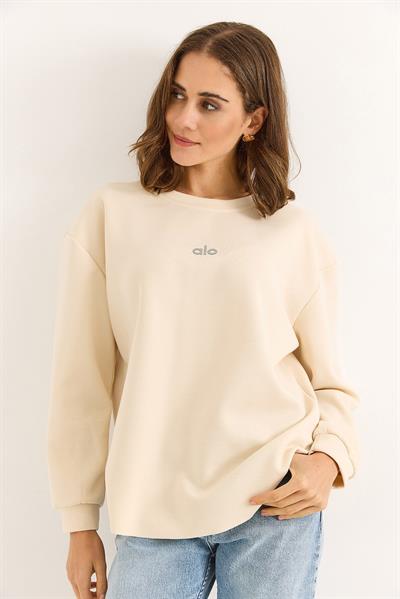 Kadın Modal Kumaş Yazı Baskılı Sweat