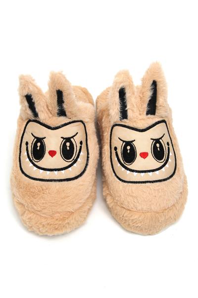 Figürlü Peluş Ev Terliği Sütlükahve