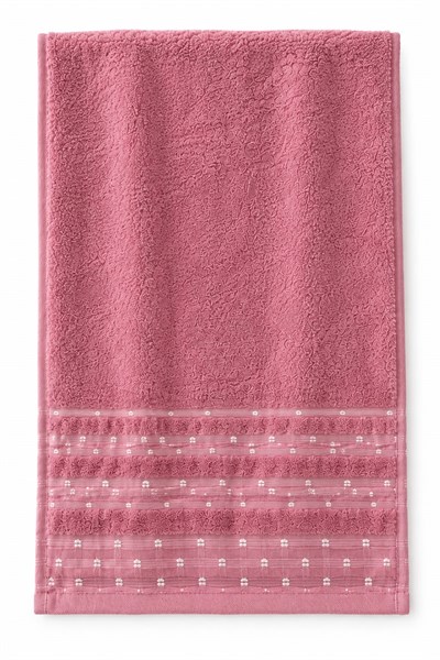 Dikiş Detaylı 85X45 Ölçülü El-Yüz Havlusu Pembe