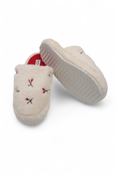 Kadın Sessiz Taban Motifli Ev Terliği