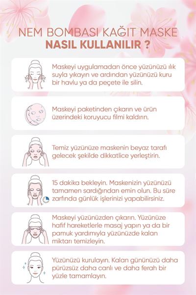  4lü Somon Yağı Hyaluronik Asit Nem Bombası Kağıt Yüz Maskesi 15 ml