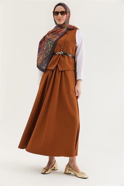 Kemer Detaylı Etekli İkili Takım Taba