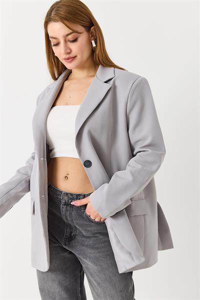 Kadın Oversize Çift Düğmeli Blazer Ceket