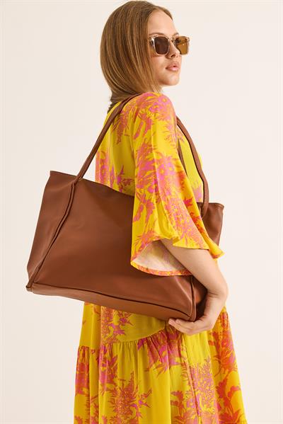 Salaş Model Kadın Omuz Çantası Kahverengi