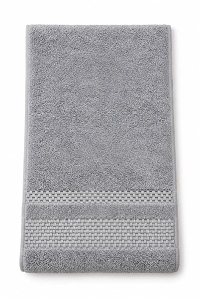 Pamuklu Banyo 90X45Cm Ölçülü El Yüz Havlusu Gri
