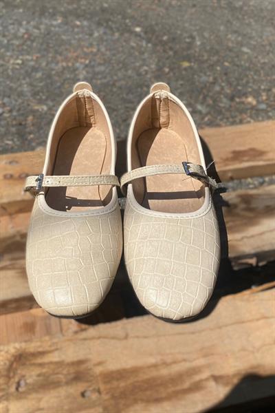 Tek Bant Yılan Desen Babet Bej