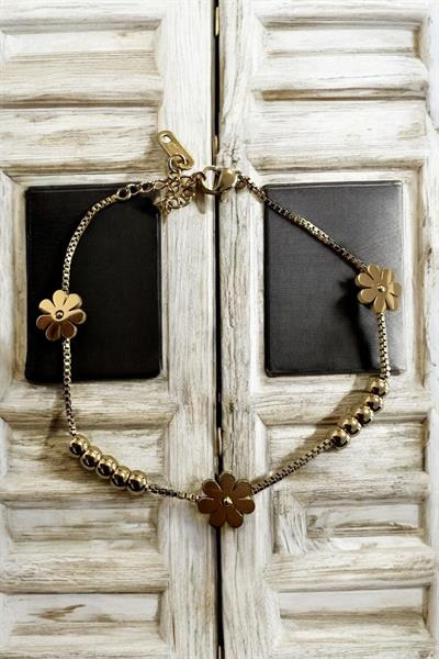 Minimal PapatyalıZincir Bileklik Çelik Gold