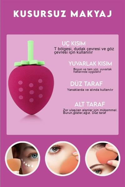 Tekli Meyve Temalı Makyaj Süngeri Çilek