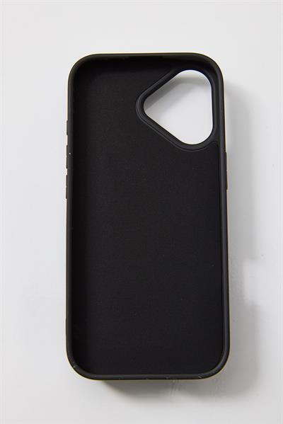 İphone 17 Uyumlu Parlak ve Taşlı Kart Bölümlü Kılıf  Siyah