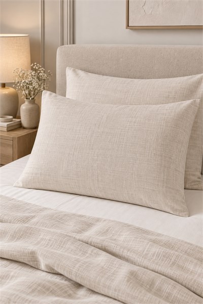 Pollycotton Yastık Kılıfı Bej