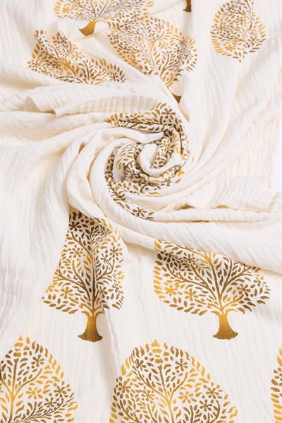 Müslin Pamuklu Plaj Havlusu Gold