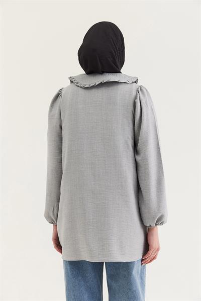 Bebe Yaka Gömlek Tunik Gri