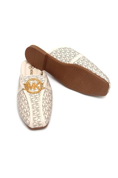 MK Aksesuarlı Şık Kadın Terlik Bej