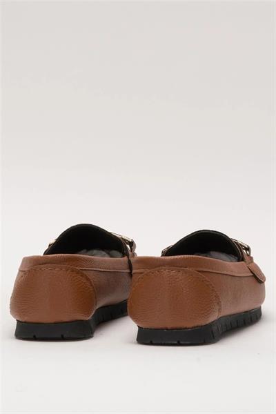 Hafif Taban Aksesuarlı Günlük Babet Taba