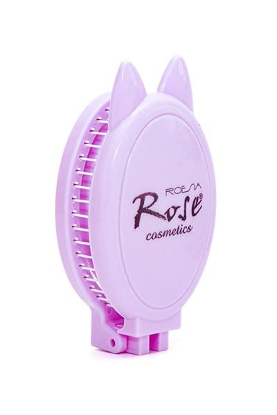 Rose Katlanabilir Aynalı Mor Saç Tarağı