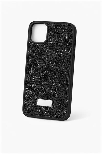 İphone 15 Pro Uyumlu Full Taş Detaylı Swarovski Kılıf Siyah