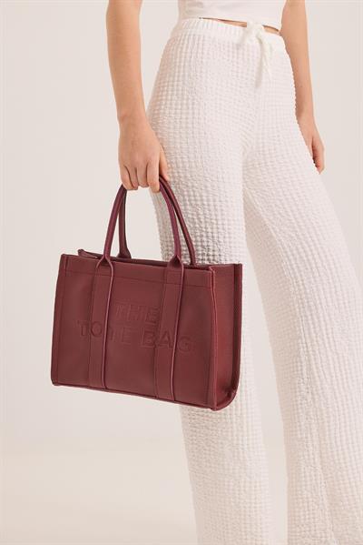 The Tote Bag Büyük Boy Bordo El Çantası 